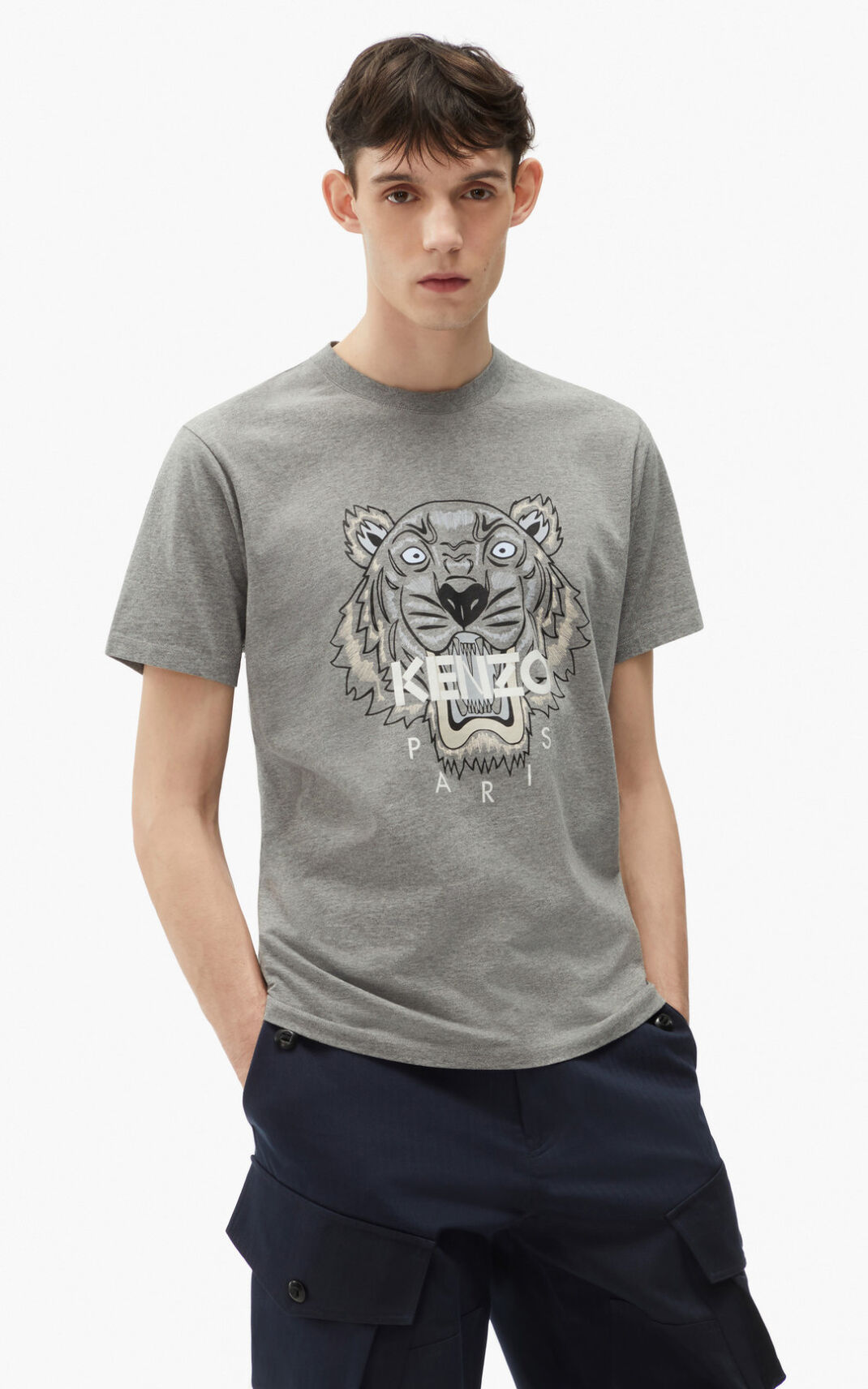 Kenzo Tiger Moška Majice Siva SI-7341984